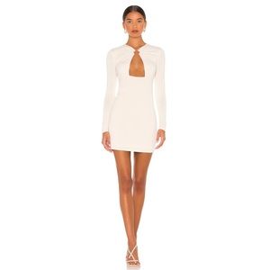 Camila Coelho X Revolve Cream Amelie Beige Mini Dress